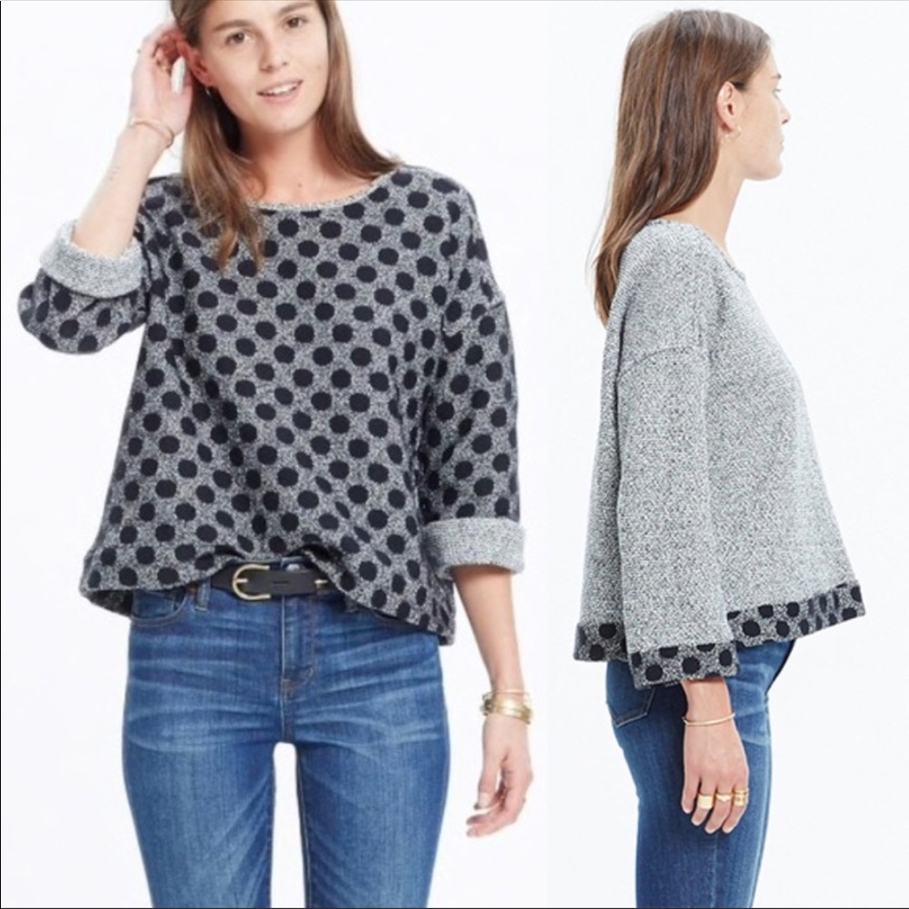 Madewell Reversible Dot Marked Sweatshirt